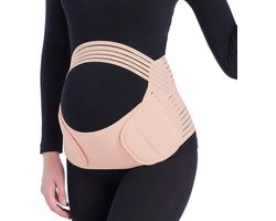 Zwangerschapsband-Zwangerschapsbuikband - Zwangerschapsband - Rug - Buik- en bekkenondersteuning - Buikondersteuning - Verstelbaar - Klittenband zwangerschapsband - Lendenondersteuning (Beige - XXL)