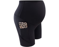 Zwangerschapsshorts Dames Zwangerschapsbroek Shorts Pyjama/Pyjama/Yoga Broek Kort Zwart S