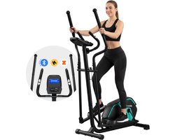 FITAGE Crosstrainer Geluidsarm - Crosstrainers met Bluetooth Kinomap & Zwift - Fitness Trainer met 24 trainingsprogramma’s - Nauwkeurige Hartslagmeter