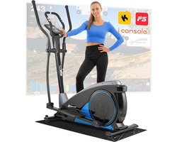 Hop-Sport Crosstrainer HS-060C voor Thuisgebruik - Fitness Crosstrainer met App-Bediening, HRC-Functie, 16 Verstelbare Weerstandsniveaus, Stil Magnetisch Systeem, Max. Gebruikersgewicht 150 kg, Blauw
