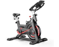 Indoorfietsen - Hometrainers - Spinningfiets - Fitness Fiets - Indoor Cycle - Indoorfiets - Hometrainer - Statische fiets - Verstelbare weerstand tot 24 kg - met veelzijdig LCD-scherm - CARDIO - Calorieën - Hoogte verstelbaar - Zwart