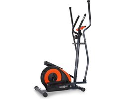 Klarfit Ellifit FX 250 Nordic Walking Ellipsentrainer , Crosstrainer , Handpulsmesser , Trainingscomputer , 8 Stufen Widerstand , voor Personen met einem Gewicht bis 110kg , schwarz orange – geschikt voor thuisfitness en sportschoolgebruik, duurzame