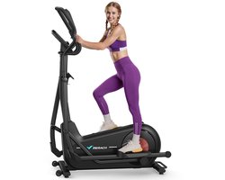 MERACH Crosstrainer - Ellipsentrainer - 16 Weerstandsniveaus - Zelfgenererend Tot 180kg - Bluetooth Apps - 470mm Staplengte - Stille Training