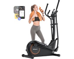 MERACH Crosstrainer - Fitnessapparaat Thuis - 16 Niveaus Weerstand - Kinomap Compatibel - Tot 150kg - Bluetooth - LCD Display - 42 cm Schrittlengte