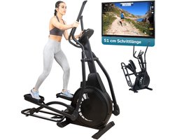 Skandika crosstrainer Carbon P23 - Hometrainer, elliptische trainer voor thuis, opklapbaar, 23 programma’s, app-compatibel, bluetooth, belastbaar tot 135 kg, 16 weerstandsniveaus | Hometrainer fitness
