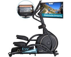 Skandika crosstrainer Carbon P30-S - Elliptische trainer voor thuis, met touchscreen, met helling, tot 150 kg, 32 weerstandsniveaus, app compatibel | Fitnessapparaat, trainingsapparaat voor duurtraining