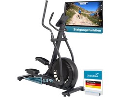 Skandika crosstrainer voor thuis Carbon P23-S - Crosstrainer elliptische trainer, hellingsfunctie, frame van ijzer, 32 standen, 22 programma’s, magneetrem, compatibel met Kinomap sop, Bluetooth, tot 135 kg