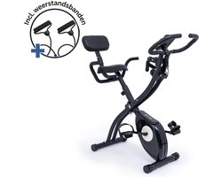 BluMill X-Bike – Hometrainer Fiets - Fitness Fiets – Hometrainer met Scherm – Lage Instap - Geschikt voor Senioren - Incl. Weerstandsbanden