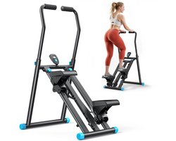 Bregico Stepper - Stair Stepper - Fitness - Fitness Step - Opvouwbaar - Verstelbaar Stuur - Hometrainer - Zwart