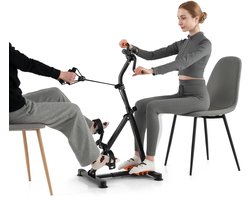 COSTWAY hometrainer sport coach pedal coach voor senioren, handen, armen, benen en knieen fitnessapparatuur LCD display, in hoogte en lengte verstelbaar, LBH: 43-53 x 45 x 87-100 cm, arm en been trainer voor senioren