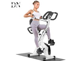 Deniva - Opvouwbare Hometrainer - Fitness Fiets - Fitness Aparaat - Full Body - 8 Weestanden - Hartslagsensoren - LCD Scherm