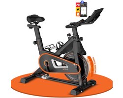 DH FitLife Hometrainer Fiets voor Thuis – Fluisterstil Magnetisch met Noodstop – Verstelbaar Stuur & Comfortabel Zadel (150–195 cm) – Hartslagsensor & Transportwielen
