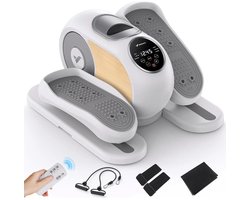 Elliptische Beentrainer - Elektrische Mini Hometrainer - Onder Bureau Fiets - Stil en Draagbaar - Met Afstandsbediening - Senioren Fitnessapparaat - 12 Snelheden - Revalidatie Been Trainer - Donkergrijs - LCD Scherm