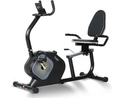 Ergometer met Rugsteun - 16 Weerstanden & Hartslagmeter - Stille Hometrainer met Transportwielen