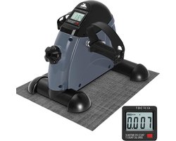 EVOLAND Under desk bike pedal exercise leg pedal machine with handle LCD display, sitting exercise equipment for home and office fitness training