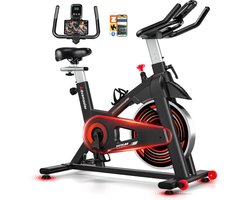 Exercise Bike - Indoor Cycling Spin Bike - App Geïntegreerd LCD-display En Tablet Holder - Stille Fitnessfiets Voor Thuisgebruik - 1