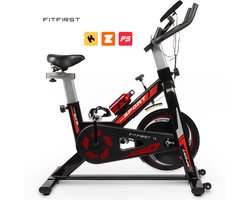 FitFirst® Rider 3 Hometrainer | Met Trainings Apps | FitShow, Kinomap en Zwift | Ingebouwde hartslagmeter | Display met info | Met Bidon | Max 150KG gebruikersgewicht en tot 1.90m | Spinning Fiets | Fitness Fiets