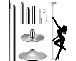 Fubzz Danspaal - Professionele Paaldans Spinpaal - Verstelbare Stripperpaal - 45mm RVS - 2.35 tot 2.74m - Afneembaar & Draagbaar - Thuis Fitness