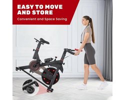 Gran VidaÂ® - Hometrainer - LCD Monitor - Anti-slip Pedalen - Verstelbaar Zadel & Stuur - Zwart/Rood