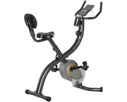 HOMCOM-Fitnessbike-Stahl , ABS-113L x 65B x 120H cm-Schwarz+Grau