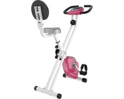 HOMCOM-Fitnessbike-Stahl, ABS, kunststoff-43B x 97T x 109H cm-Rosa+Weiß