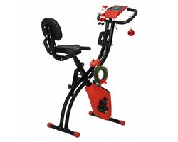 HOMCOM-Heimtrainer-Stahl, ABS-105cm x 48cm x 118cm-Rot+Schwarz