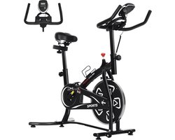 HOMCOM Spinning Hometrainer Staal 100x59x116cm Zwart