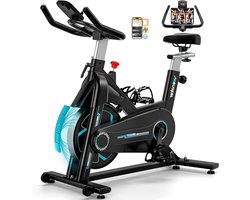 Hometrainer – Binnenfiets – Fitnessfiets – Magnetische Fiets – Ergometer – Geruisloze Magnetische Weerstand – Verstelbaar Zadel & Stuur – Max 160 kg Belastbaar – Verbeterd LCD Display