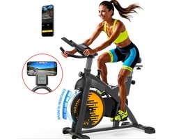 Hometrainer – Fitnessfiets – Exercisefiets – Magnetische Fiets – Stil Werkend – Verstelbaar Zadel – Bluetooth Connectiviteit