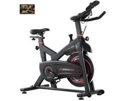 Hometrainer Spinningfiets - Indoor Fiets - Magnetische Weerstand - Stille Riemaandrijving - Zwaar Vliegwiel - LCD-scherm - Verstelbaar - Comfortabel Zitkussen