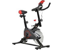 Hometrainer - Verstelbare Weerstand - LCD Scherm - Verstelbare Zitting - Max. Gebruikersgewicht 100 kg - Indoor Cycling Fietstrainer - Fitnessfiets - Zwart