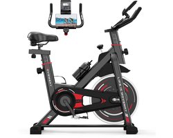 Hometrainers - Fitnessfiets voor binnenshuis met vliegwiel van 10 kg - LCD-scherm - Verstelbare stoel en armleuningen - Draagvermogen 120 kg