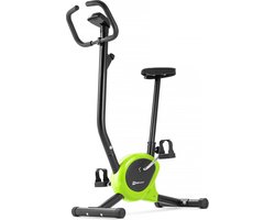 Hop-Sport Hometrainer HS-010H Rio Compacte Fitnessfiets voor Thuis, Magnetische Weerstand, Trainingscomputer, Verstelbaar Zadel, Polssensoren en Antislippedalen Ideaal voor Cardiotraining, Limoen