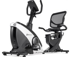 Hop-Sport Hometrainer HS-070L – Fiets-Ergometer met Bluetooth, App-Besturing & 32 Weerstandsniveaus, 12 Programma’s (Zilver)