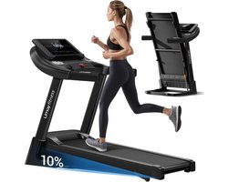 Inklapbare Loopband voor Thuis met Helling en 3,0 pk Motor - 14 km/u, 12 Trainingsprogramma's, Maximale Belasting 136 kg