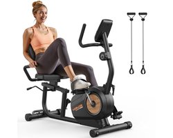 Ligfiets voor thuis met 16 niveaus weerstand en Smart Workout APP