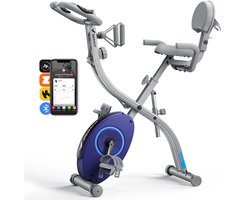 MERACH 4-in-1 Opvouwbare Hometrainer - 16 Niveaus Magnetische Weerstand - Compatibel met Kinomap & Zwift - Maximaal Gewicht 136 kg