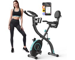 MERACH 4-in-1 Opvouwbare Hometrainer - Magnetische Fiets met LCD-monitor - Handmatige Polsmeting - Weinig Ruimte Innemend - Voor Thuis
