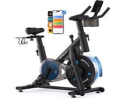 MERACH Hometrainer - 16 Niveaus Magnetische Weerstand - LED-scherm - Verbonden met Kinomap - Dubbele Bekerhouders - Stil