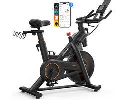 MERACH Hometrainer fiets - 16 verstelbare magnetische weerstandfitness - Bluetooth LCD-display - tablethouder - 18 kg vliegwiel - comfortabel en stil fietstrainer - tot 158 kg