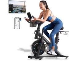MERACH Hometrainer – Geluidsarme Indoorfiets met App & LED-monitor – Fitness fiets - Verstelbaar Stuur & Zadel – 136 kg Draagvermogen – Met Tablethouder & Fitness Cursussen