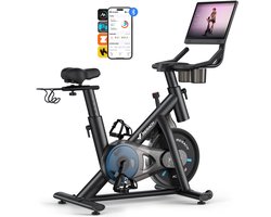 MERACH Magnetische Hometrainer - 8 Weerstandsniveaus - 15,6" HD Kleuren Touchscreen - Compatibele APP - Maximaal Gewicht 136 kg