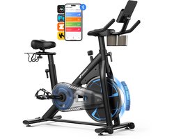 MERACH Magnetische Hometrainer - Vliegwiel 8 kg - 8 Niveaus Vloeibare Weerstand - LCD-scherm - Maximaal Gewicht 120 kg - Stil