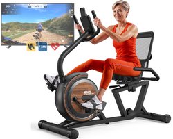 MettleMatic Ligergometer - Ligfiets Hometrainer 150 kg Belastbaar - 16 Weerstandsniveaus - Bluetooth - LCD-Display - Hartslagsensoren