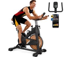 MettleMatic OS3 Hometrainer - Magnetische Fitnesfiets met Bluetooth - Indoor Fitnesfietsen met LCD-Display - 160 KG Belastbaarheid