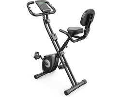 Opvouwbare hometrainer - X-bike met 8 niveaus van magnetische weerstand - vliegwiel 2,5KG - multifunctioneel LCD-scherm - verstelbare zitting - tablethouder - zwart