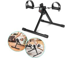 Revalidatiefiets | Hometrainer armen benen | Mini hometrainer | Rotor fiets | Oefenfiets senioren | Opvouwbare hometrainer | Fitness voor ouderen | Thuisrevalidatie | Revalidatieapparaat | Bureaufiets | zwart
