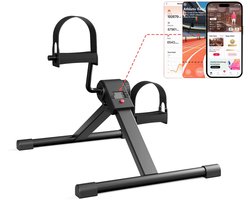 Sensova Stoelfiets – Stille Mini Hometrainer – Pedaltrainer met App-Caloriemonitor – Deskbike voor Onder Bureau – Compacte Fiets voor Revalidatie, Senioren, Armen & Benen – LCD Display