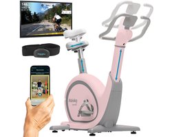 Skandika Abisko Ergometer – Hometrainer – Wereldprimeur - Premium EMS weerstand, slimme hometrainer app controle, automatische stuur- en zadelverstelling, 36 weerstandsniveaus, bluetooth, computer display – 106 x 57.5 x 123 cm (LxBxH) – roze