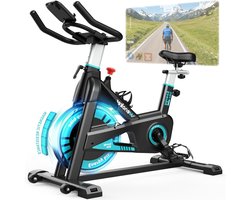 Spinningfiets – Fitnessfiets – Hometrainer – Indoor Bike – Blue Met App – Magnetisch Weerstandssysteem 0-100 Niveau’s – 16 kg Vliegwiel & Bluetooth Connectiviteit